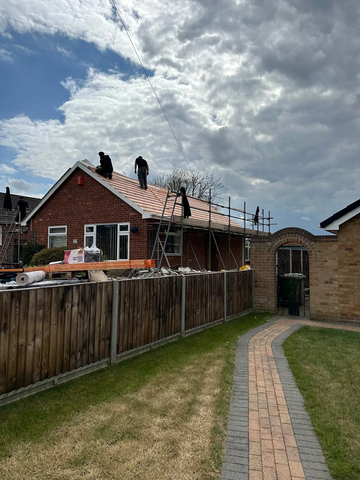 New battens and breathable membrane going back onto a bungalow roof